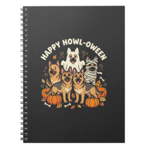 Deutscher Schäferhund Geist Halloween Heul-Oween D Notizblock