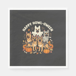 Deutscher Schäferhund Geist Halloween Heul-Oween D Serviette