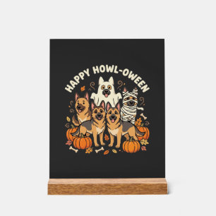 Deutscher Schäferhund Geist Halloween Howl-Oween D Acrylschild