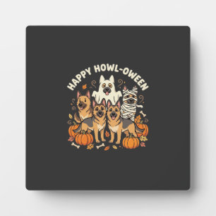 Deutscher Schäferhund Geist Halloween Howl-Oween D Fotoplatte