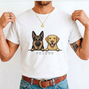 Deutscher Schäferhund & Gelber Labrador für Hunde- T-Shirt