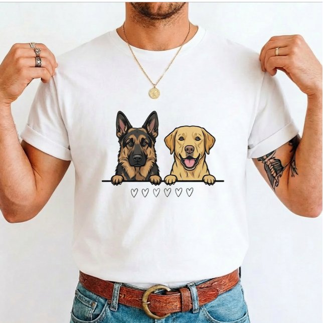 Deutscher Schäferhund & Gelber Labrador für Hunde- T-Shirt (Von Creator hochgeladen)