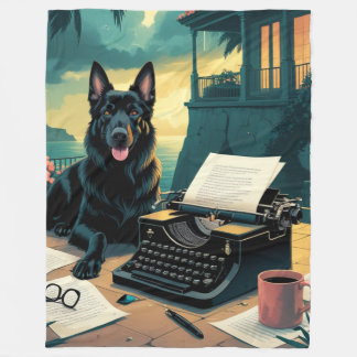 Deutscher Schäferhund Gentleman Vintage Fleecedecke