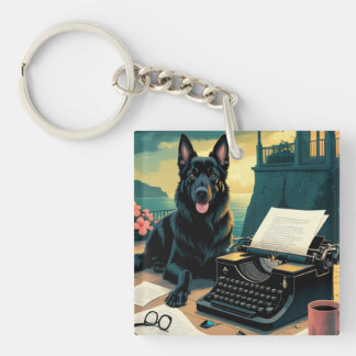 Deutscher Schäferhund Gentleman Vintage Schlüsselanhänger