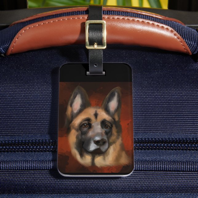 DEUTSCHER SCHÄFERHUND GEPÄCKANHÄNGER (Vorderseite Insitu 2)