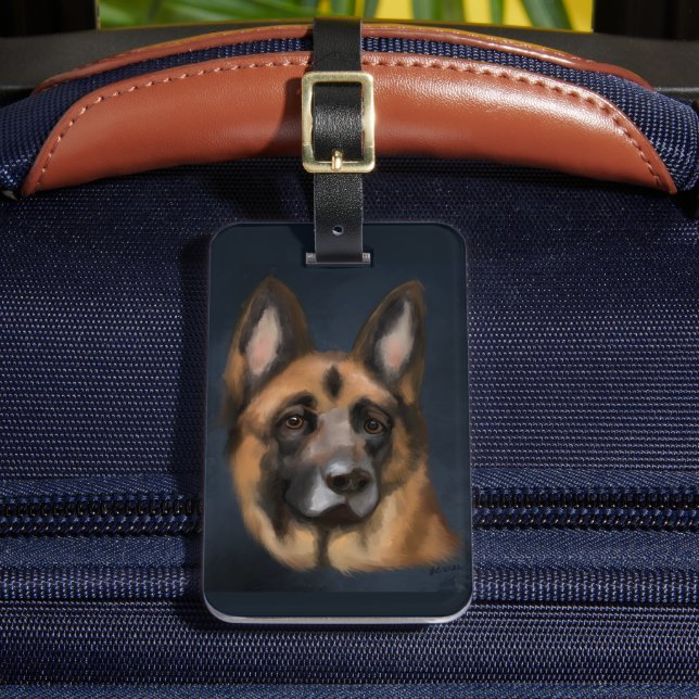DEUTSCHER SCHÄFERHUND GEPÄCKANHÄNGER (Vorderseite Insitu 2)