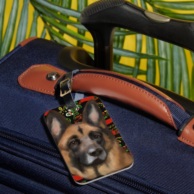 DEUTSCHER SCHÄFERHUND GEPÄCKANHÄNGER (Vorderseite Insitu 1)