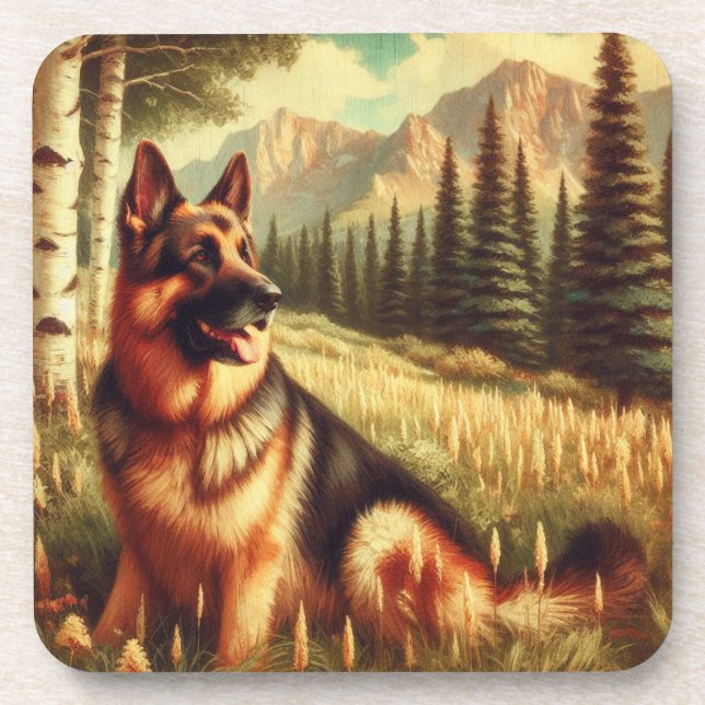 Deutscher Schäferhund Getränkeuntersetzer (Vorderseite)
