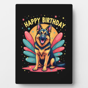 Deutscher Schäferhund Glücklicher Geburtstag Party Fotoplatte