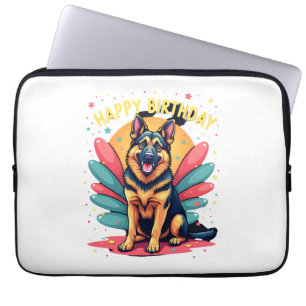 Deutscher Schäferhund Glücklicher Geburtstag Party Laptopschutzhülle