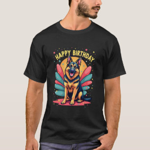Deutscher Schäferhund Glücklicher Geburtstag Party T-Shirt