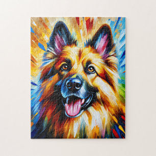 Deutscher Schäferhund Golden Dog Acryl Druck Hunde Puzzle