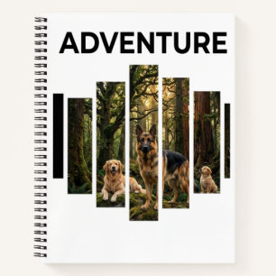 Deutscher Schäferhund, Golden Retriever Waldabente Notizbuch