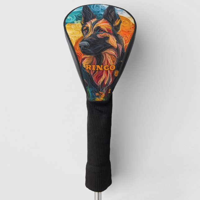 Deutscher Schäferhund Golf Headcover (Vorderseite)