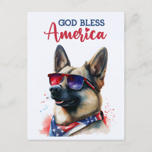 Deutscher Schäferhund, Gott segne Amerika Postkart Postkarte