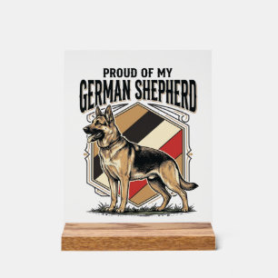 Deutscher Schäferhund Grafik Vintage Gravur Hunde Acrylschild