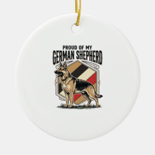 Deutscher Schäferhund Grafik Vintage Gravur Hunde Keramik Ornament