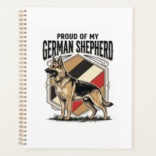 Deutscher Schäferhund Grafik Vintage Gravur Hunde Planer