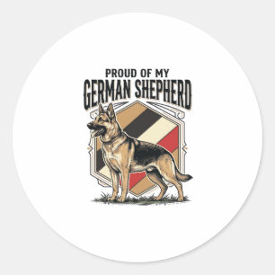Deutscher Schäferhund Grafik Vintage Gravur Hunde  Runder Aufkleber