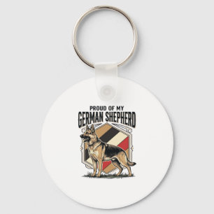 Deutscher Schäferhund Grafik Vintage Gravur Hunde Schlüsselanhänger