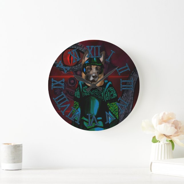 Deutscher Schäferhund Große Wanduhr (Zuhause)