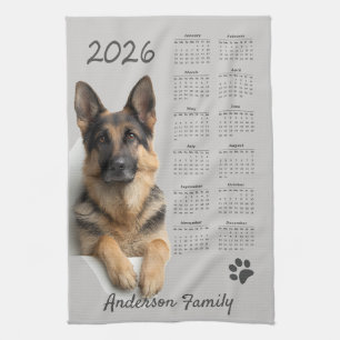 Deutscher Schäferhund GSD 2026 Kalender Geschirrtuch