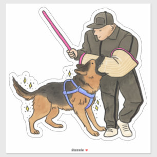 Deutscher Schäferhund (GSD) Bissarbeit Auto Aufkle Aufkleber
