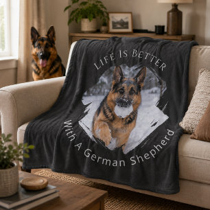 Deutscher Schäferhund GSD Foto Das Leben ist besse Fleecedecke