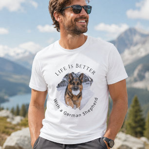 Deutscher Schäferhund GSD Foto Leben ist besser Mä T-Shirt