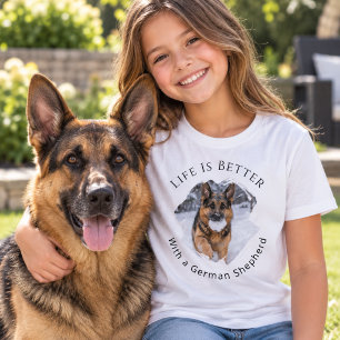 Deutscher Schäferhund GSD Foto Leben ist besser Mä T-Shirt