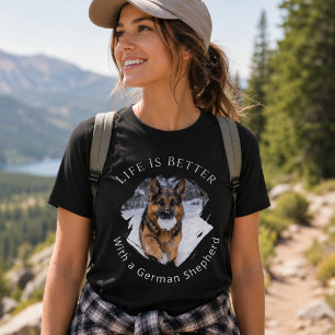 Deutscher Schäferhund GSD Foto Leben ist besser T-Shirt