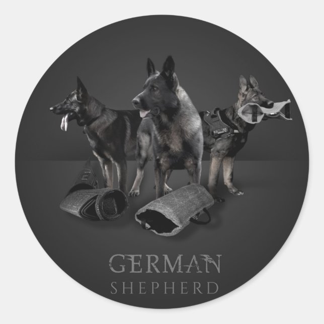 Deutscher Schäferhund - GSD Runder Aufkleber (Vorderseite)