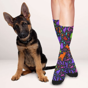 Deutscher Schäferhund - GSD Wortart Muster Socken