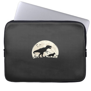Deutscher Schäferhund Halloween Dinosaur Mond Silh Laptopschutzhülle