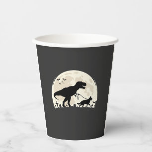 Deutscher Schäferhund Halloween Dinosaur Mond Silh Pappbecher