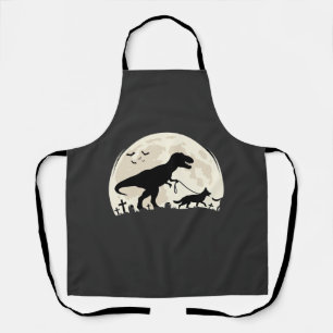 Deutscher Schäferhund Halloween Dinosaur Mond Silh Schürze