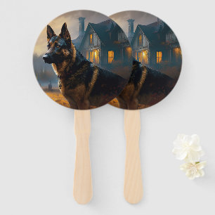 Deutscher Schäferhund Halloween Gruselig Fächer