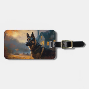 Deutscher Schäferhund Halloween Gruselig Gepäckanhänger