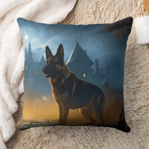 Deutscher Schäferhund Halloween Gruselig Kissen