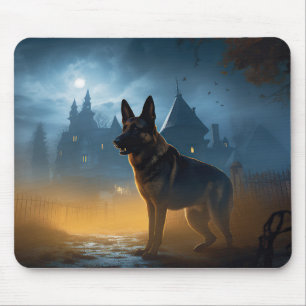 Deutscher Schäferhund Halloween Gruselig Mousepad