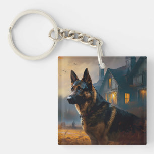 Deutscher Schäferhund Halloween Gruselig Schlüsselanhänger