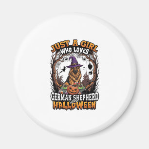 Deutscher Schäferhund Halloween Hund Hexenhut Kürb Magnet