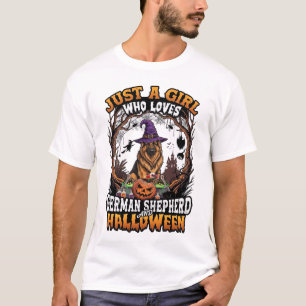 Deutscher Schäferhund Halloween Hund Hexenhut Kürb T-Shirt