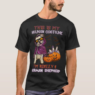 Deutscher Schäferhund Halloween menschliche Kostüm T-Shirt