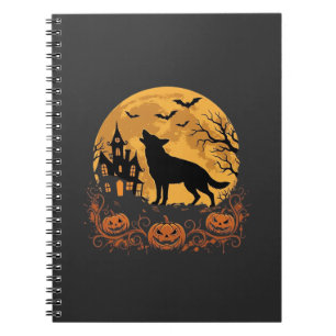 Deutscher Schäferhund Halloween Mond Kürbis Design Notizblock
