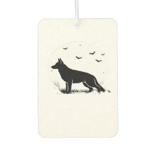 Deutscher Schäferhund � Halloween-Mond Silhouette Autolufterfrischer