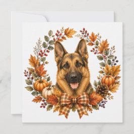 Deutscher Schäferhund Herbst Mitteilungskarte
