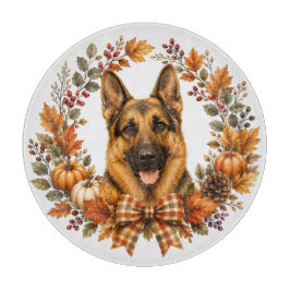 Deutscher Schäferhund Herbst Schneidebrett