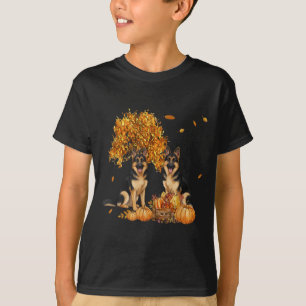 Deutscher Schäferhund Herbstblatt Herbst Hund Hall T-Shirt