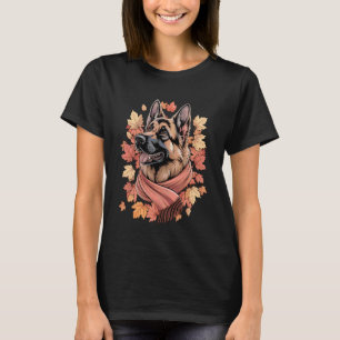 Deutscher Schäferhund Herbstschal Herbstblätter Da T-Shirt